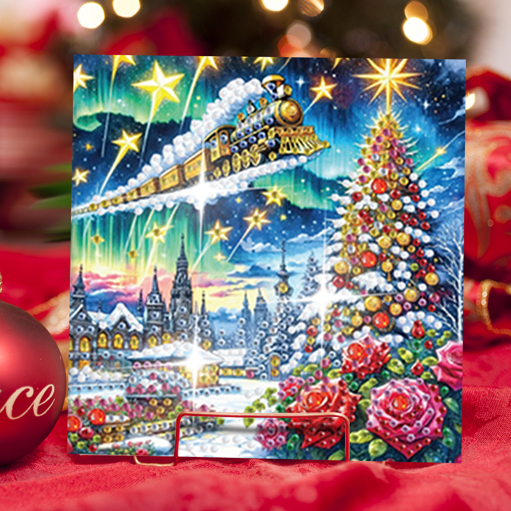 6Pcs DIY Diamond Painting Greeting Card - Christmas Tree