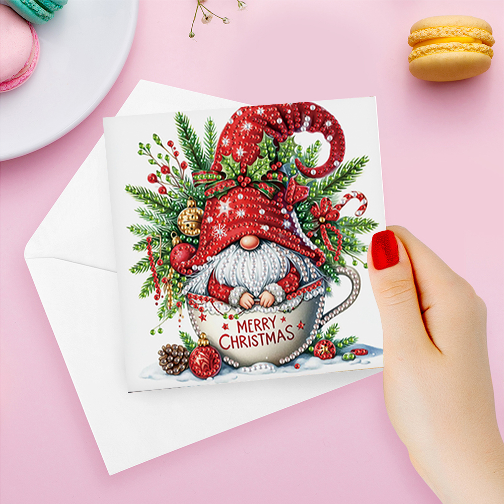 6Pcs DIY Diamond Painting Greeting Card - Christmas Gnome