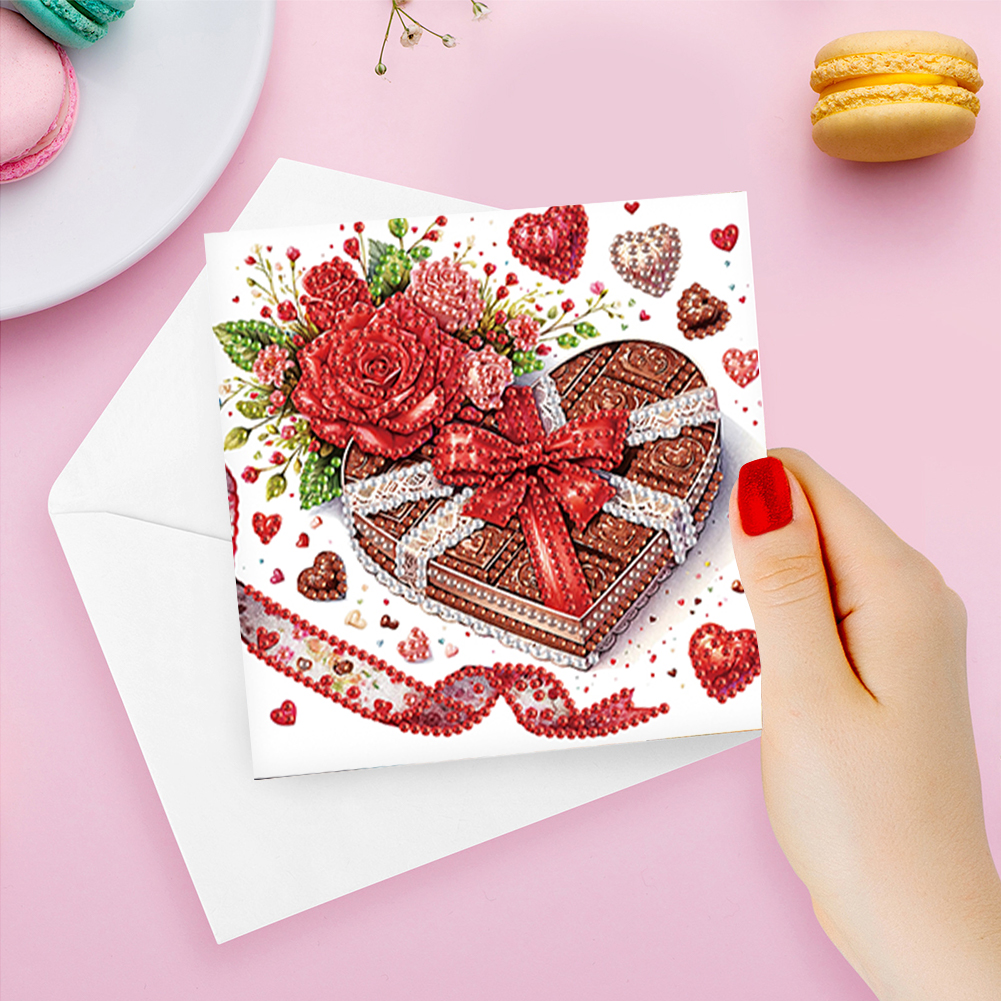 6Pcs DIY Diamond Painting Greeting Card - Love Chocolate
