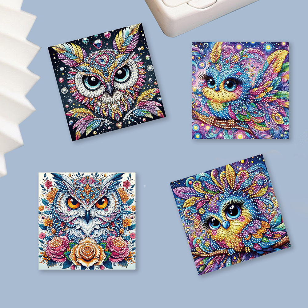 12Pcs DIY Diamond Painting Greeting Card - Personality Owl