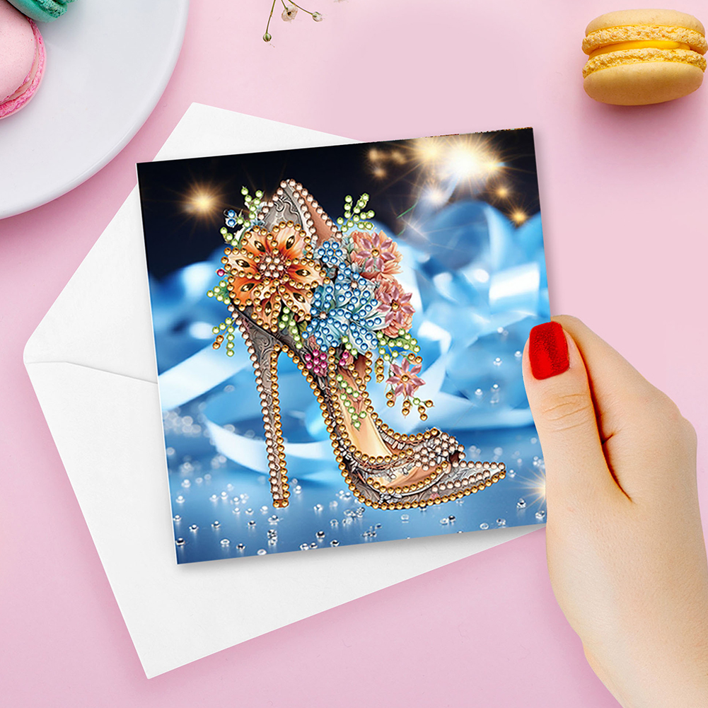 6Pcs DIY Diamond Painting Greeting Card - High Heels