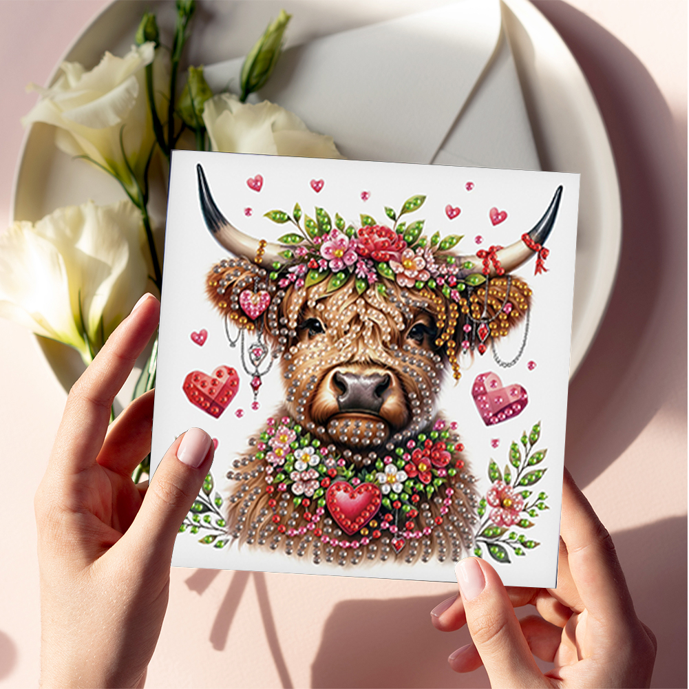 6Pcs DIY Diamond Painting Greeting Card - Love Yak