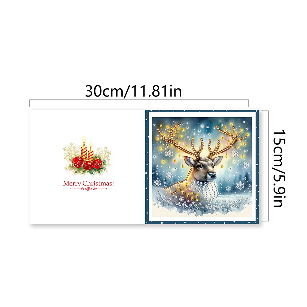 6Pcs DIY Diamond Painting Greeting Card - Christmas Bow