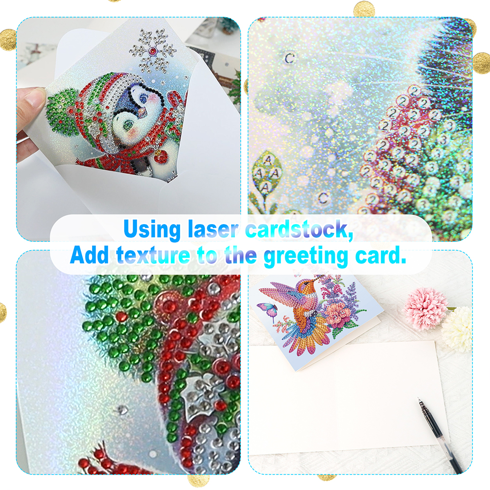 6Pcs DIY Diamond Painting Greeting Card - Bird