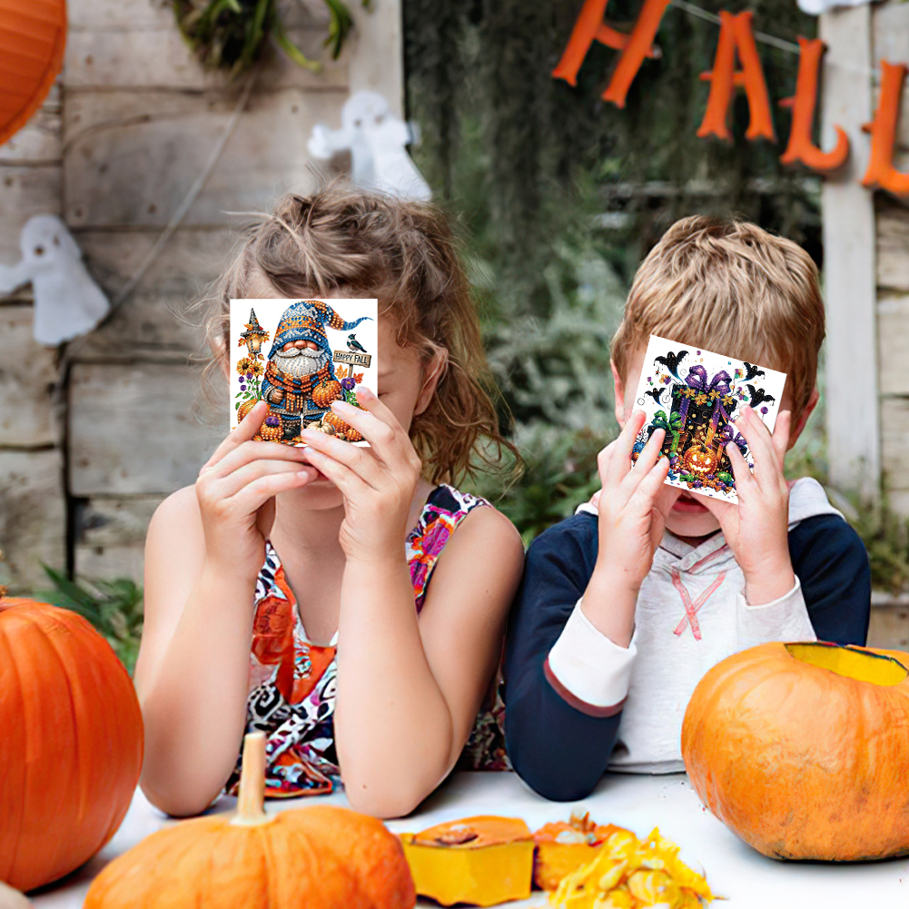 6Pcs DIY Diamond Painting Greeting Card - Halloween Designs