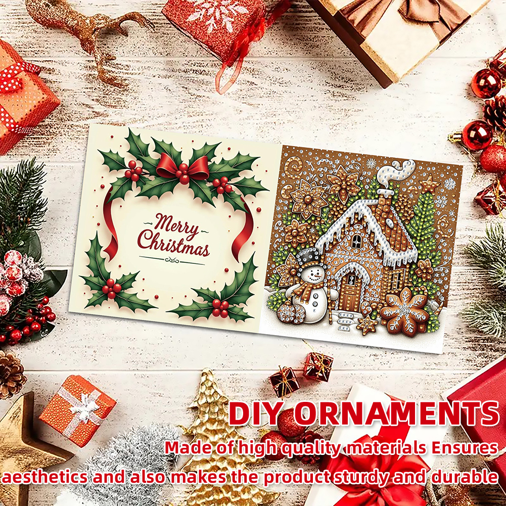 6Pcs DIY Diamond Painting Greeting Card - Gingerbread Man