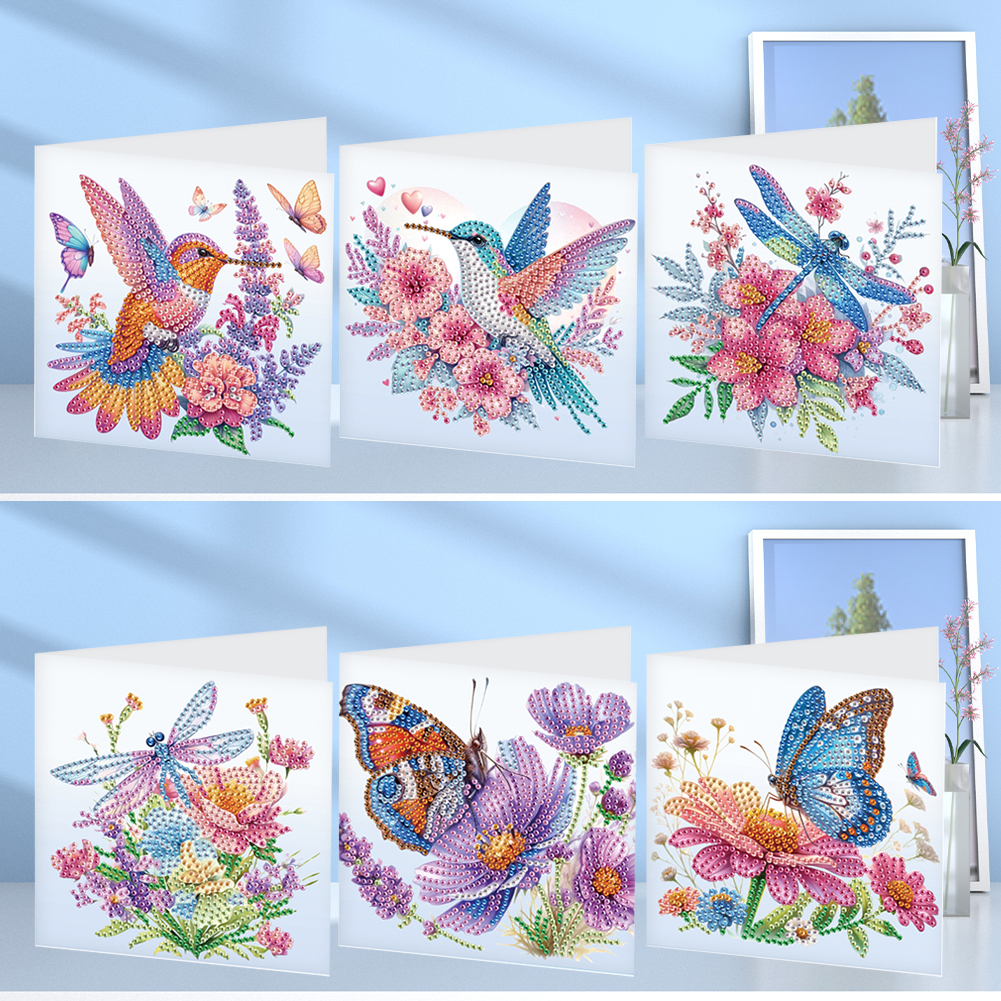 6Pcs DIY Diamond Painting Greeting Card - Bird
