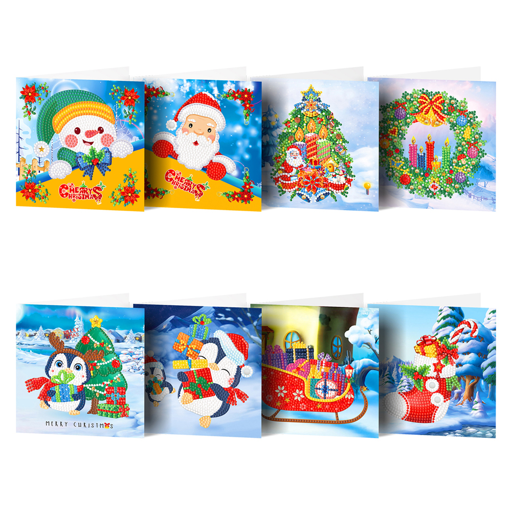 20pcs DIY Diamond Painting Greeting Card - Merry Christmas