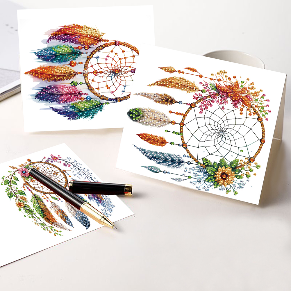 6Pcs DIY Diamond Painting Greeting Card - Dream Catcher