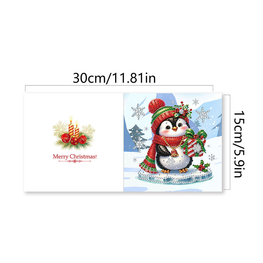 6Pcs DIY Diamond Painting Greeting Card - Penguin