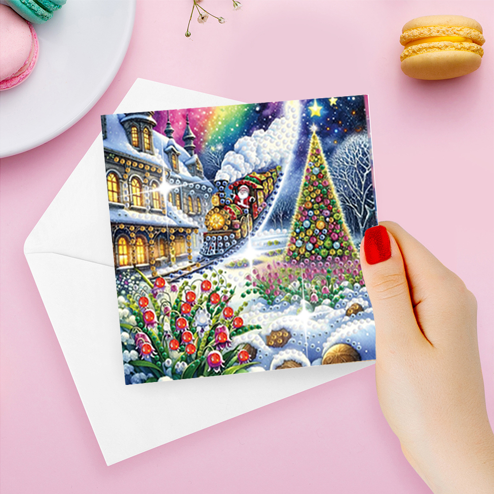 6Pcs DIY Diamond Painting Greeting Card - Christmas Tree