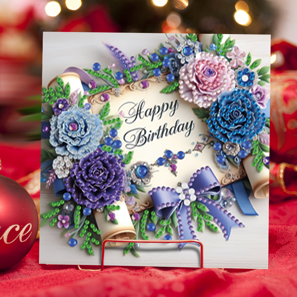 6Pcs DIY Diamond Painting Greeting Card - Birthday