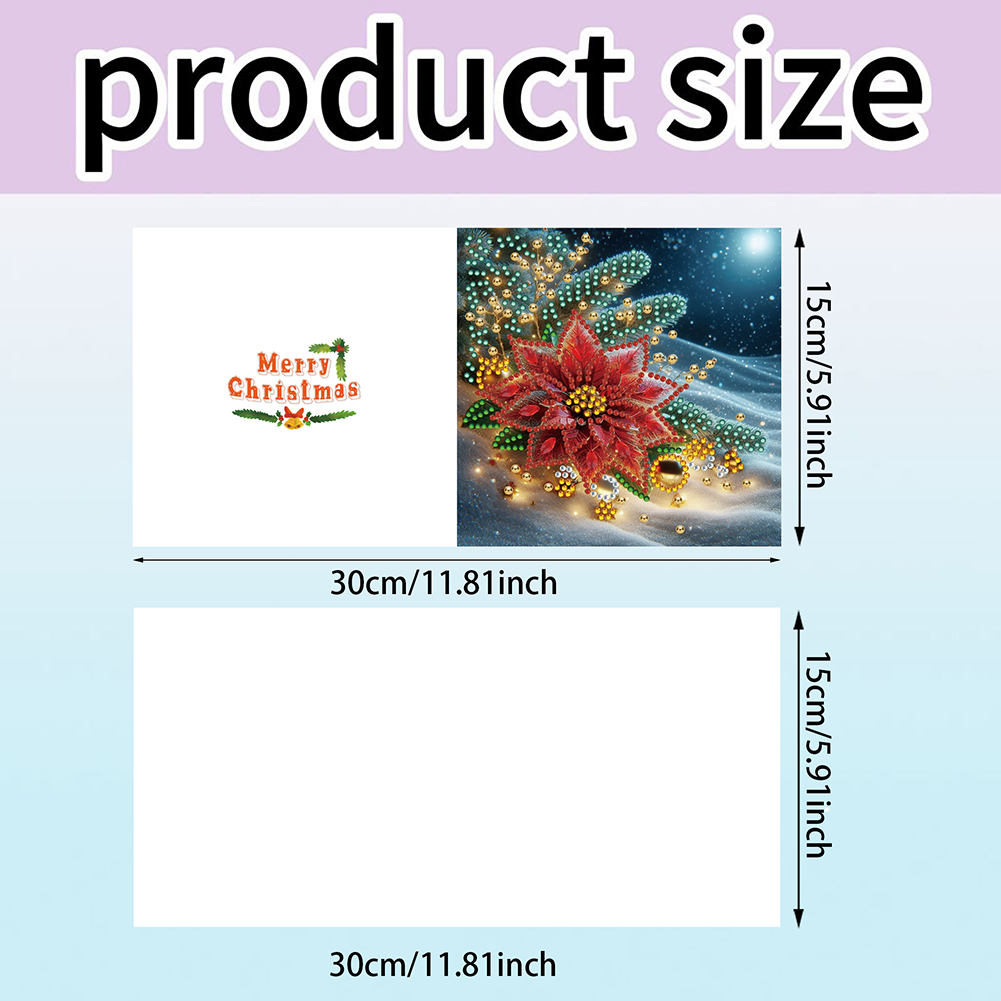 6Pcs DIY Diamond Painting Greeting Card - Xmas Flower