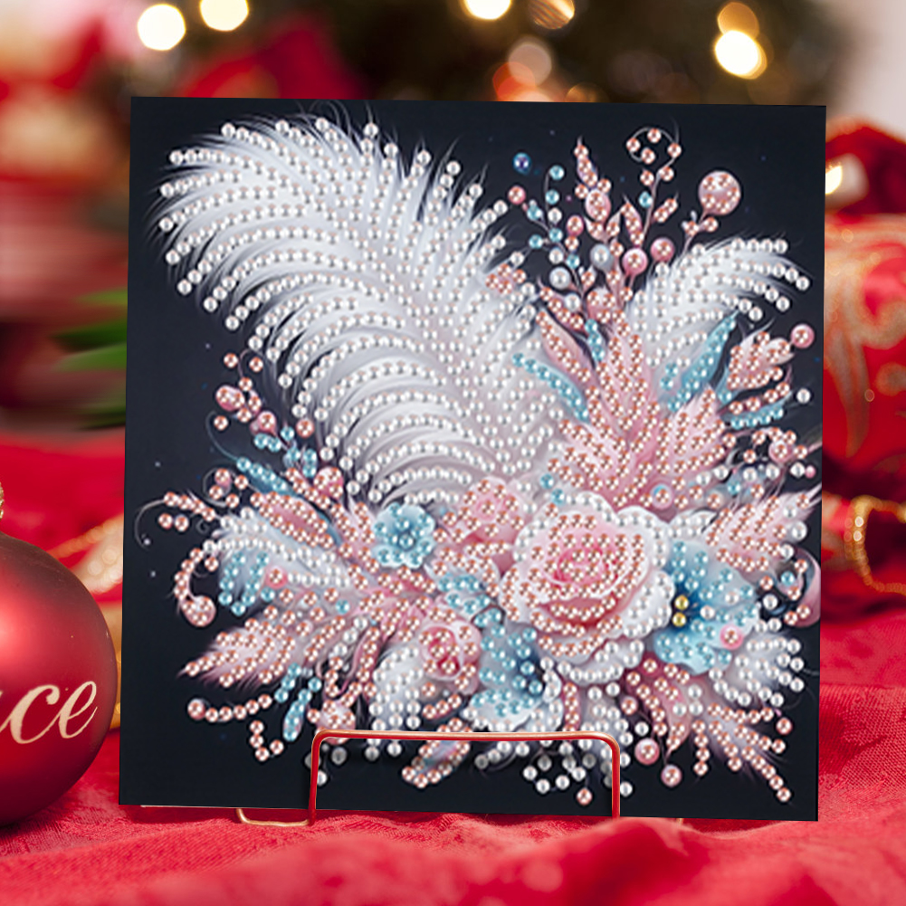 6Pcs DIY Diamond Painting Greeting Card - Feather