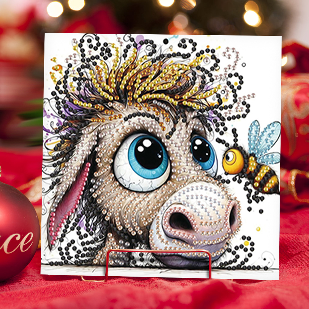 6Pcs DIY Diamond Painting Birthday Greeting Card - Funny Donkey