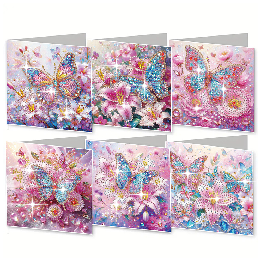6Pcs DIY Diamond Painting Greeting Card - Butterfly