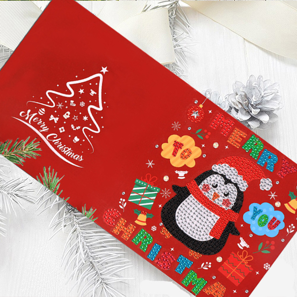 (Limited Stock)6pcs DIY Diamond Painting Greeting Card - Merry Christmas