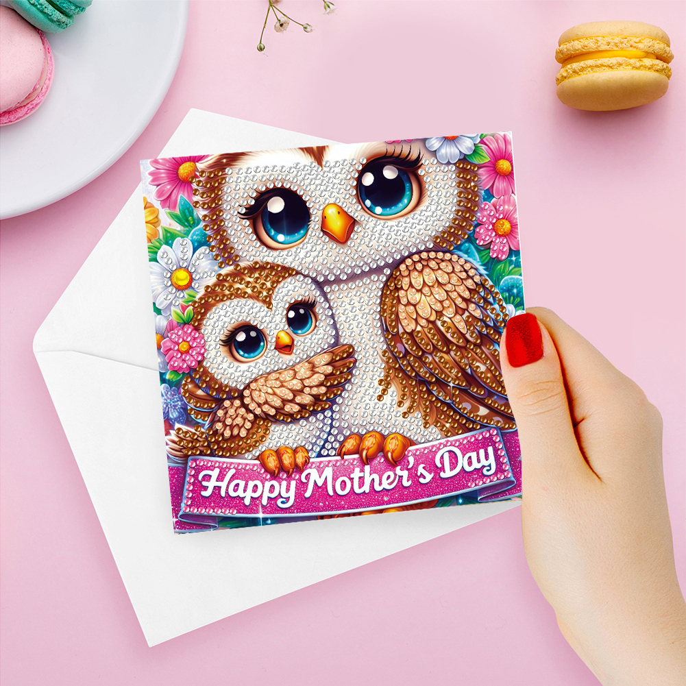 6Pcs DIY Diamond Painting Greeting Card - Happy Mothers Day