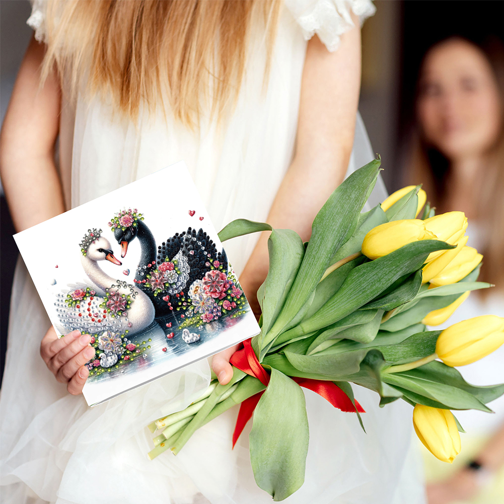 6Pcs DIY Diamond Painting Greeting Card - Valentines Day Dinosaur