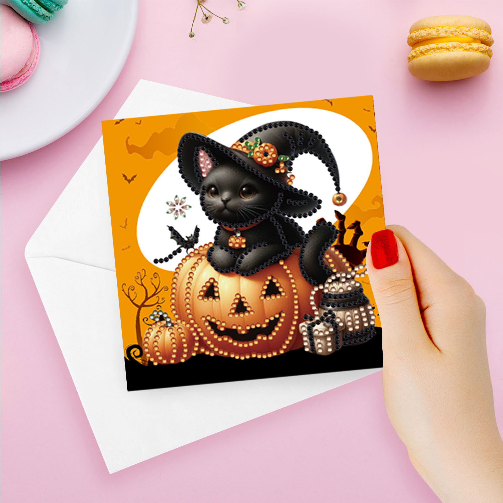 (Limited Stock)6pcs DIY Diamond Painting Greeting Card - Halloween