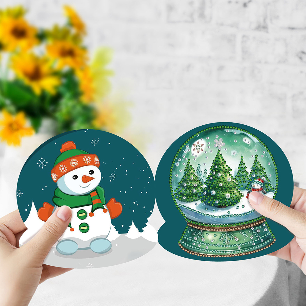 6Pcs DIY Diamond Painting Greeting Card - Xmas Snow Globe