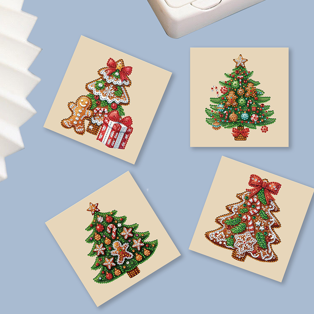 6Pcs DIY Diamond Painting Greeting Card - Christmas Tree