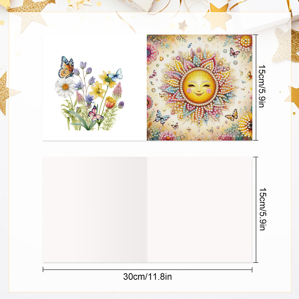 6Pcs DIY Diamond Painting Greeting Card - Sun Family