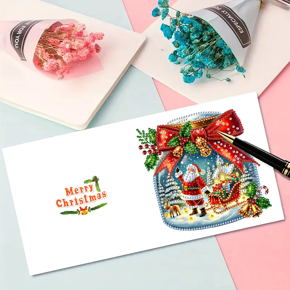 6Pcs DIY Diamond Painting Greeting Card - Merry Christmas