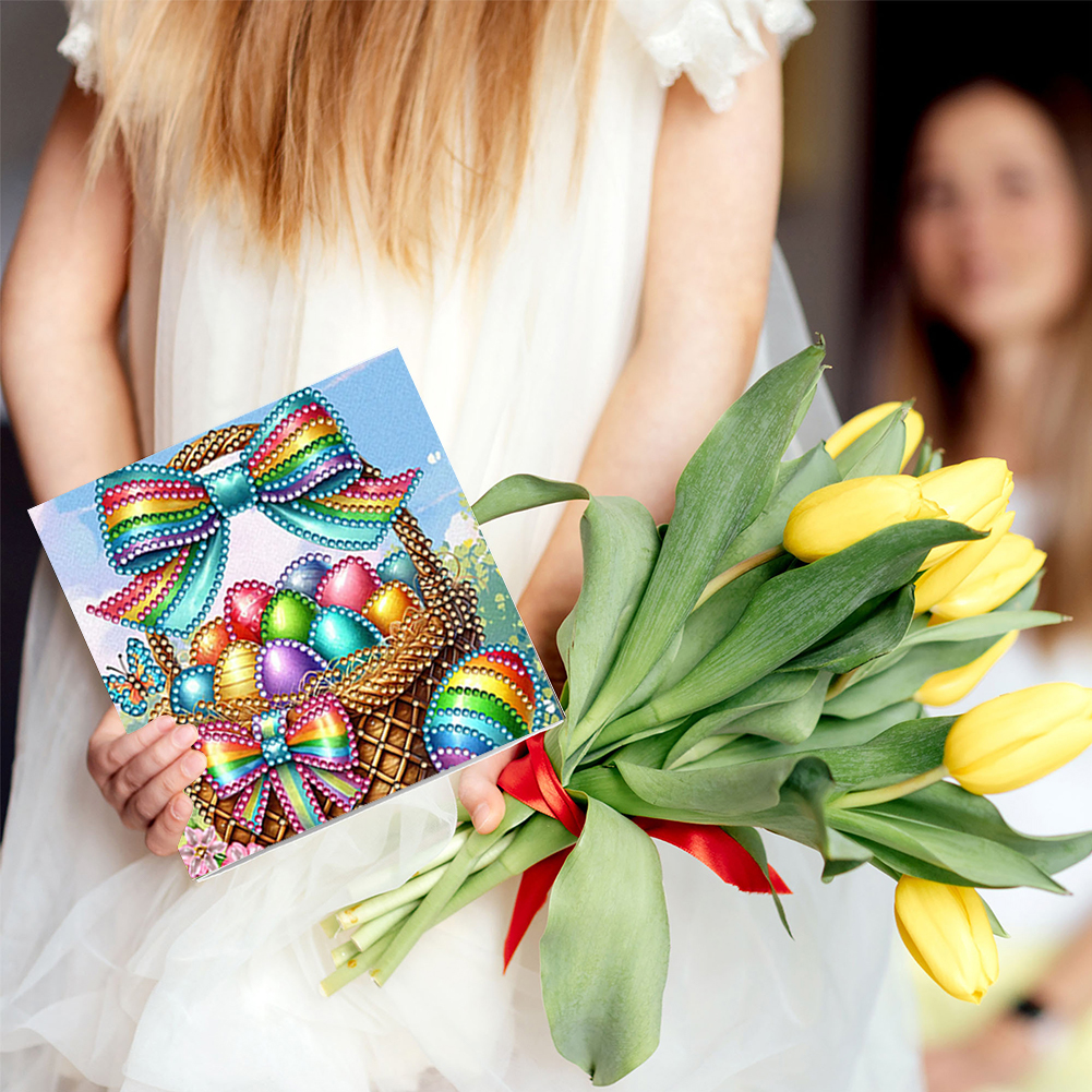 6pcs DIY Diamond Painting Greeting Card - Easter Eggs