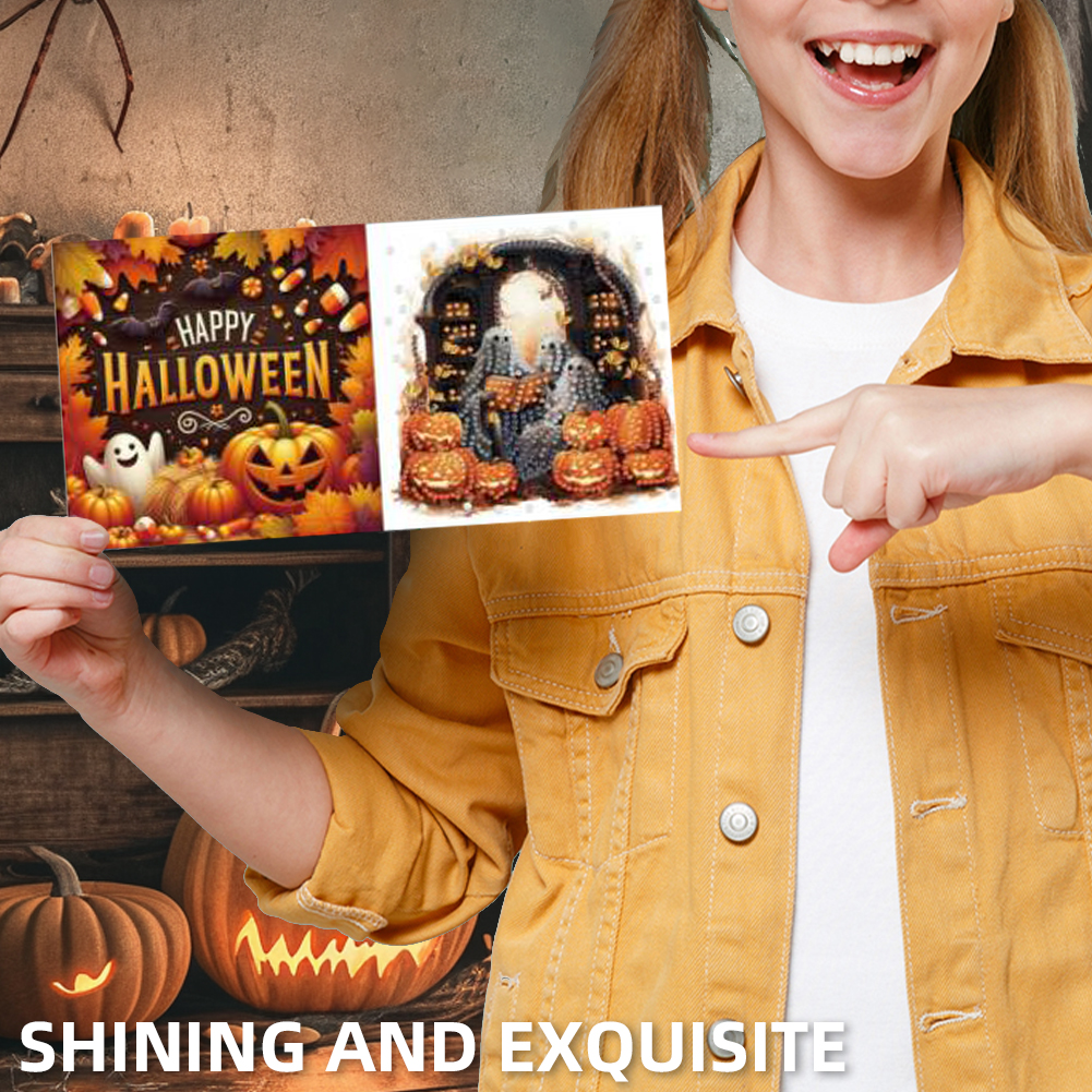 6Pcs DIY Diamond Painting Greeting Card - Halloween