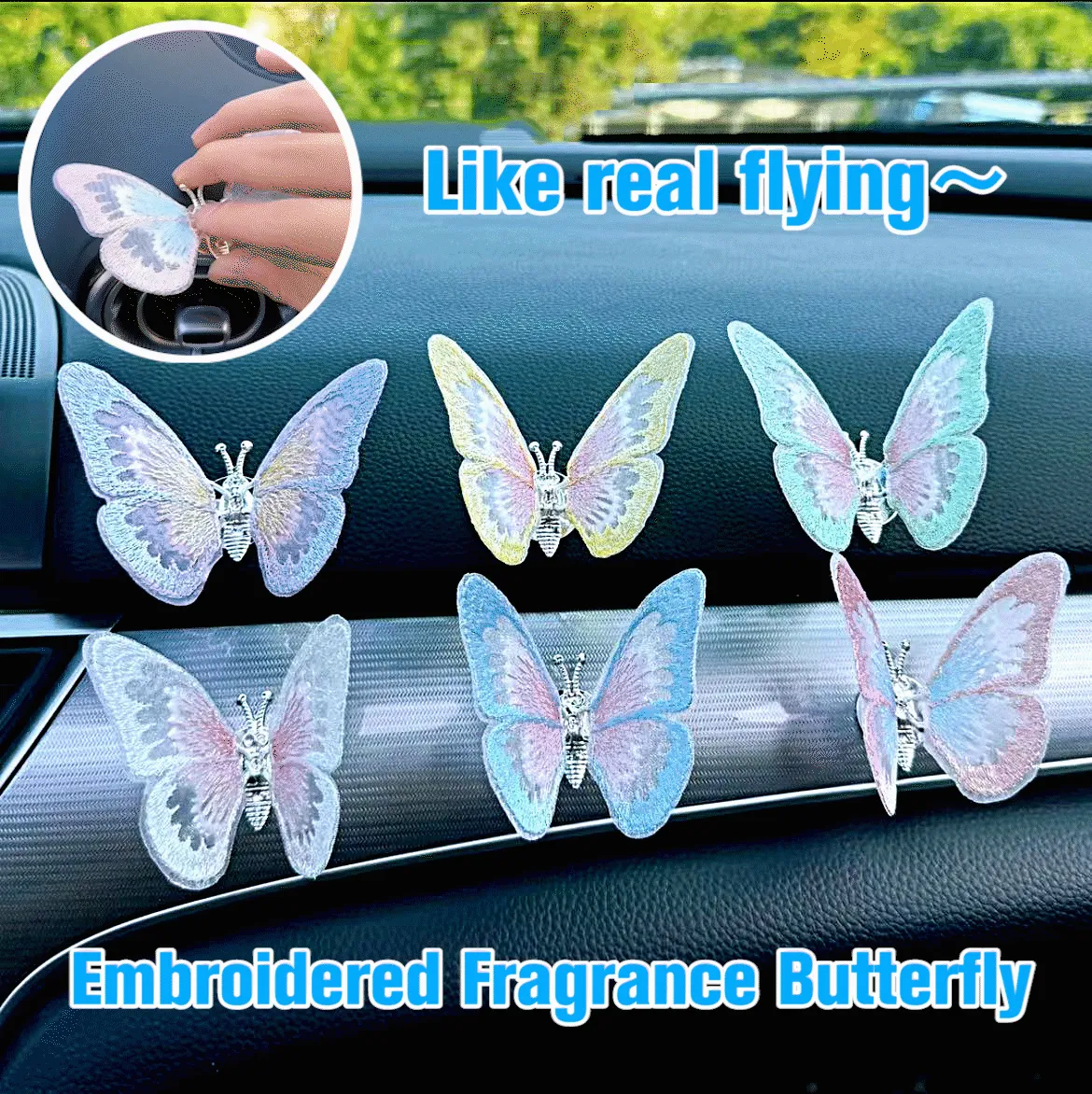 🎁6pc Decorative Embroidered Butterflies