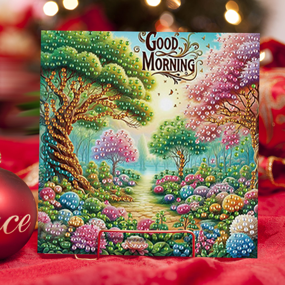 6Pcs DIY Diamond Painting Birthday Greeting Card - Good Morning Bouquet