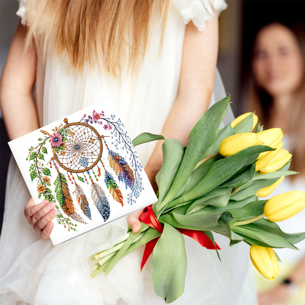 6Pcs DIY Diamond Painting Greeting Card - Dream Catcher