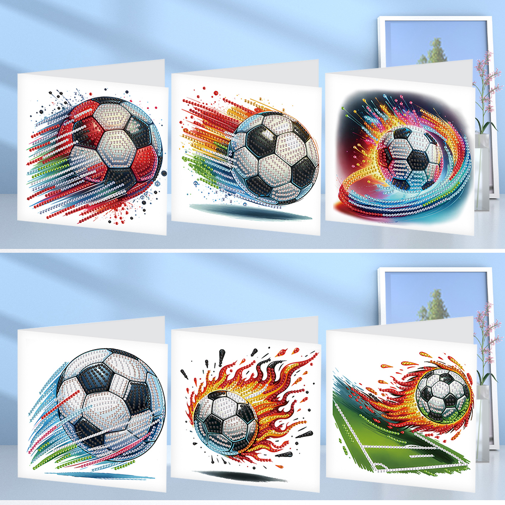 6Pcs DIY Diamond Painting Greeting Card - Football Family
