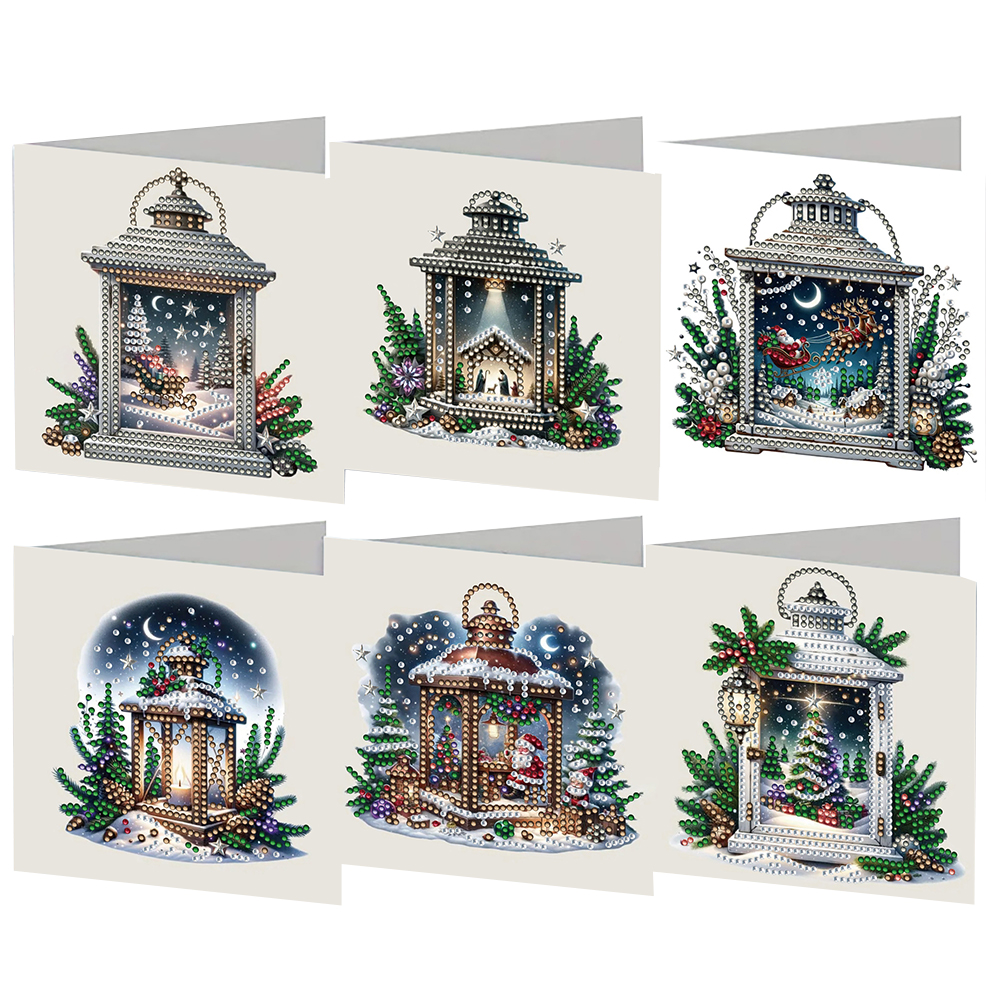 6Pcs DIY Diamond Painting Greeting Card - Christmas
