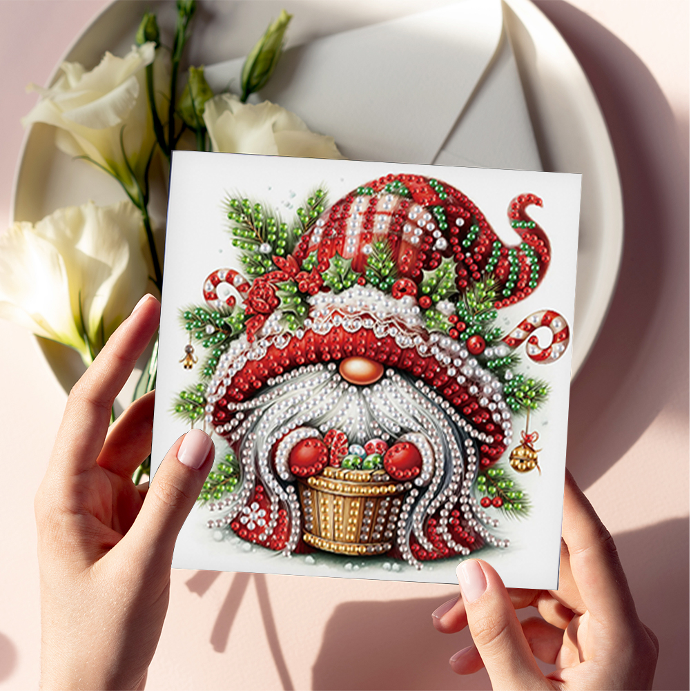 6Pcs DIY Diamond Painting Greeting Card - Christmas Gnome