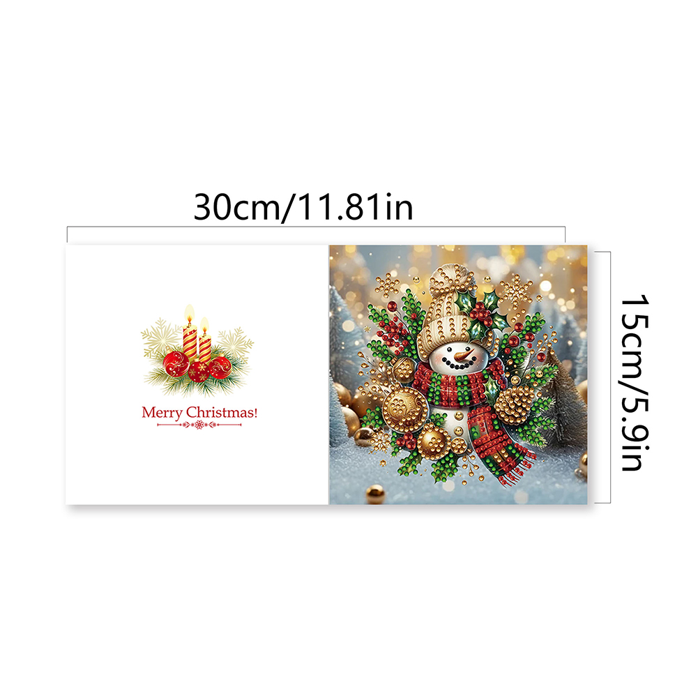 6Pcs DIY Diamond Painting Greeting Card - Snowman