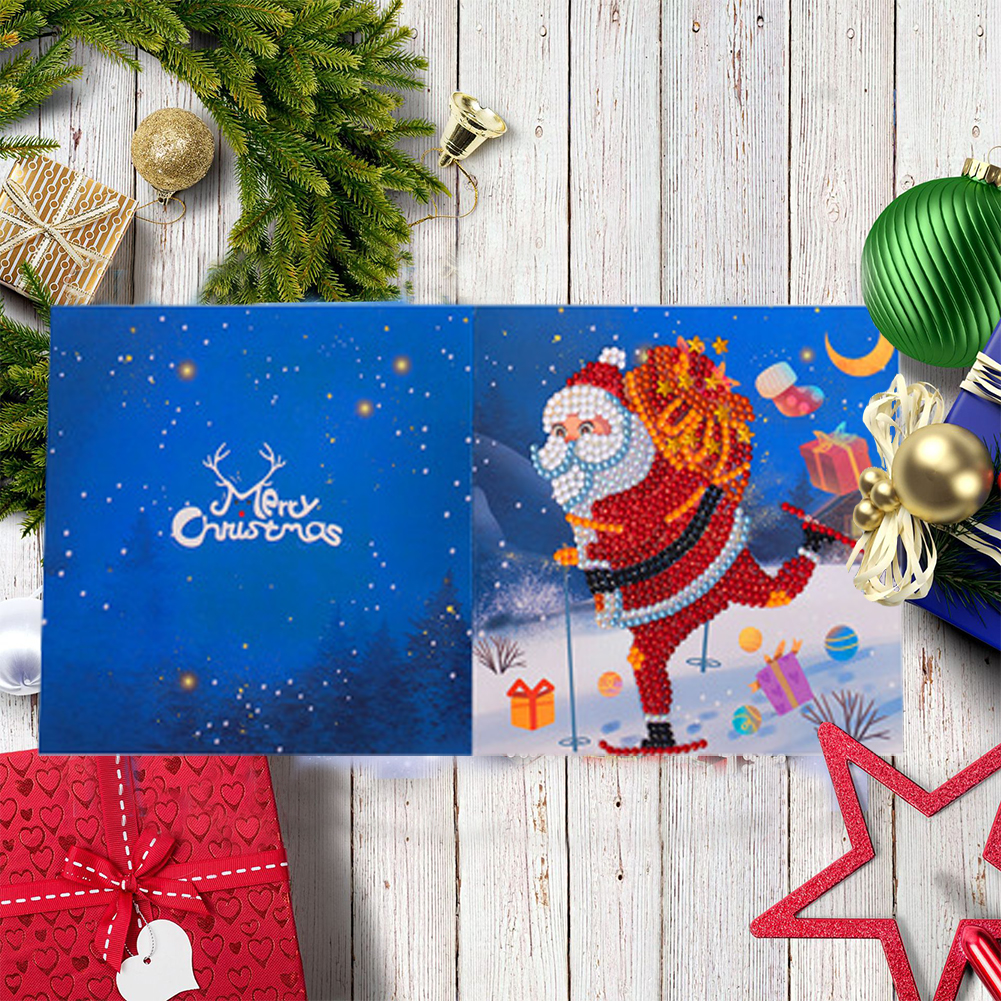 (Limited Stock)4pcs DIY Diamond Painting Greeting Card - Christmas