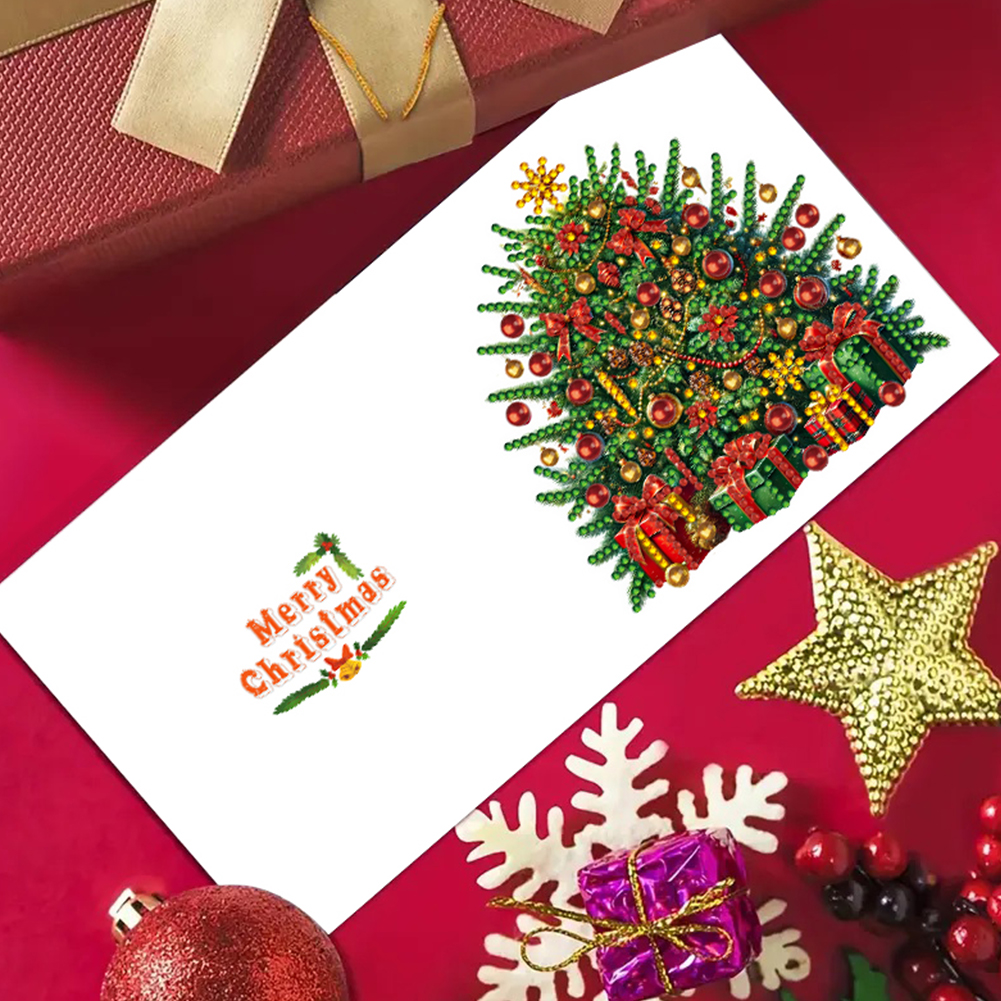 6Pcs DIY Diamond Painting Greeting Card - Christmas Tree