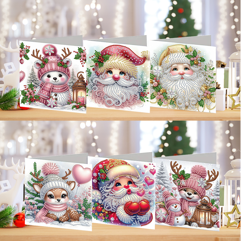 6Pcs DIY Diamond Painting Greeting Card - Christmas