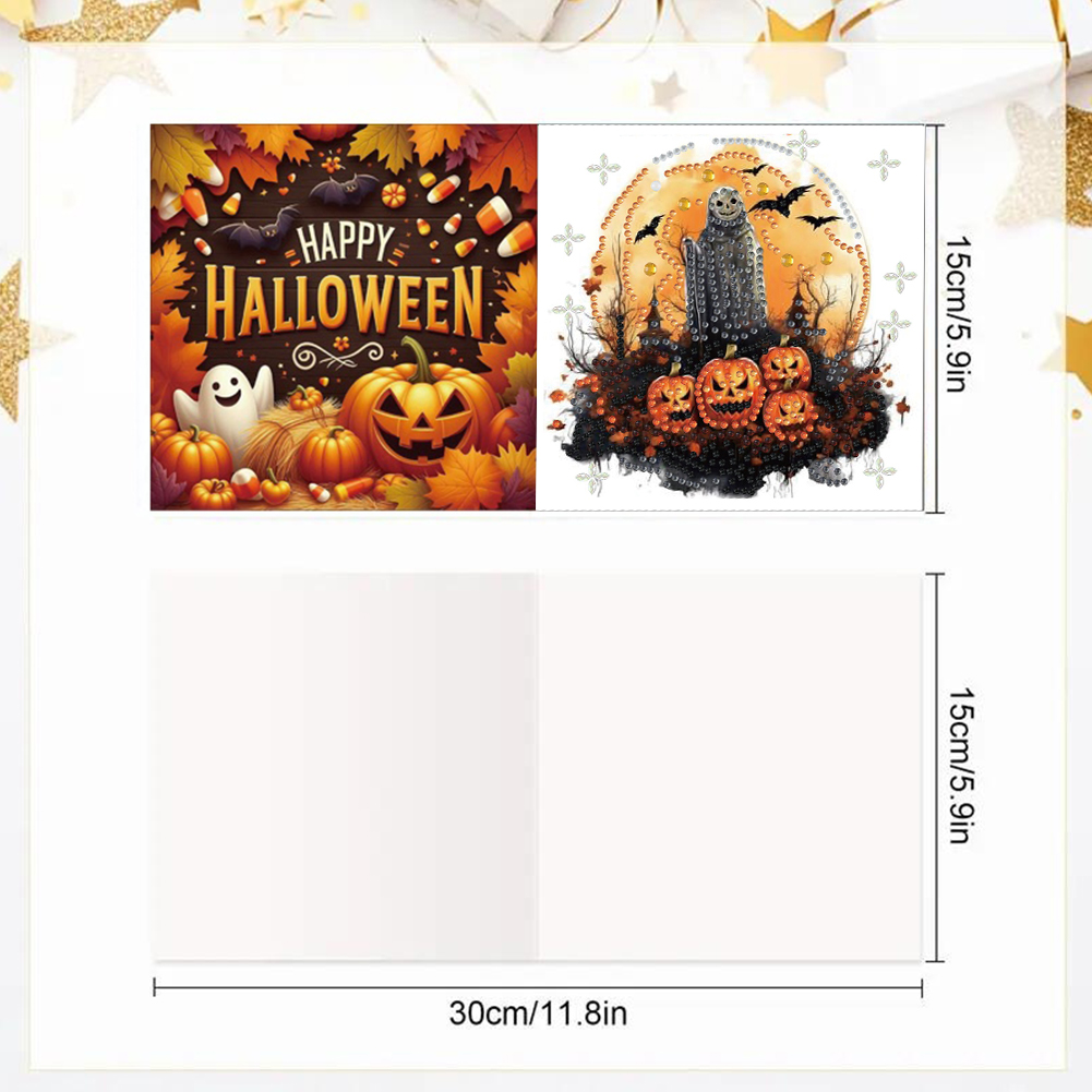 6Pcs DIY Diamond Painting Greeting Card - Halloween