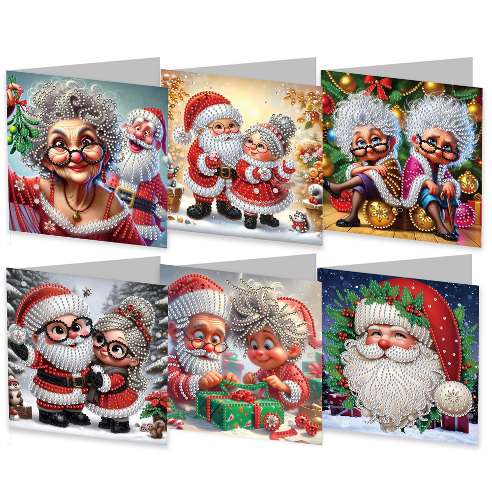 6Pcs DIY Diamond Painting Greeting Card - Christmas