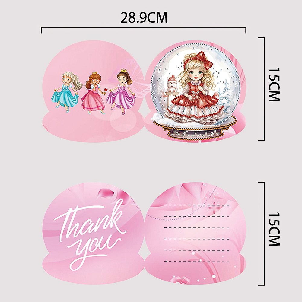 8pcs DIY Diamond Painting Greeting Card - Girl
