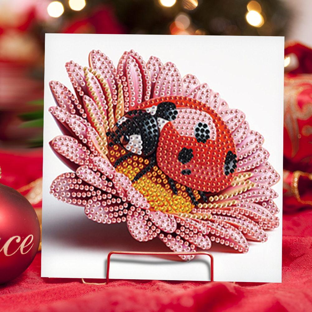 6Pcs DIY Diamond Painting Greeting Card - Ladybug