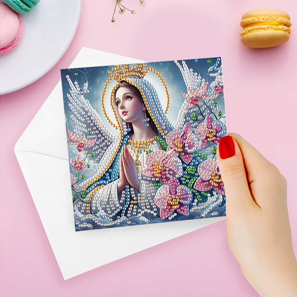 6Pcs DIY Diamond Painting Greeting Card - Holy Mother & Jesus