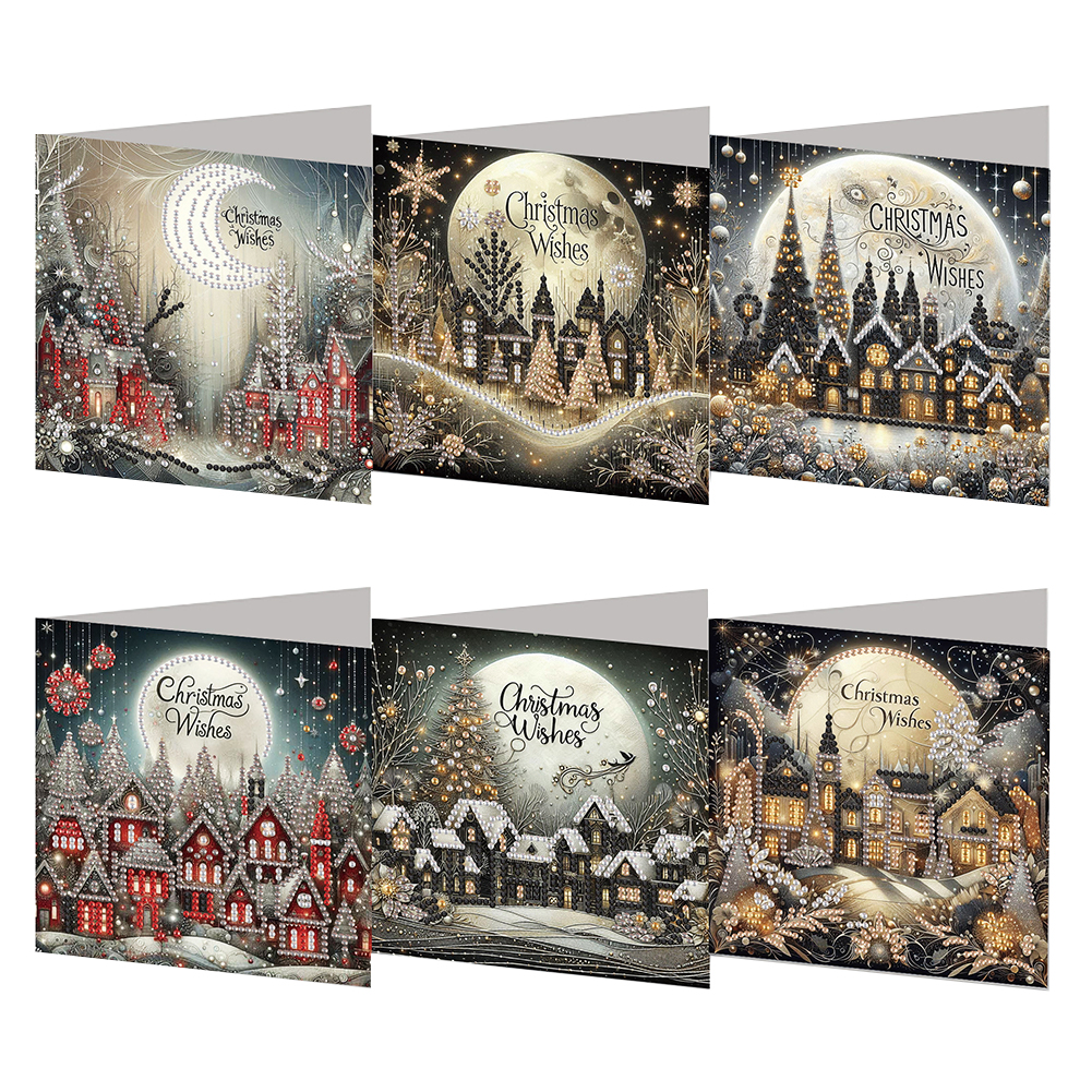 6Pcs DIY Diamond Painting Greeting Card - Christmas