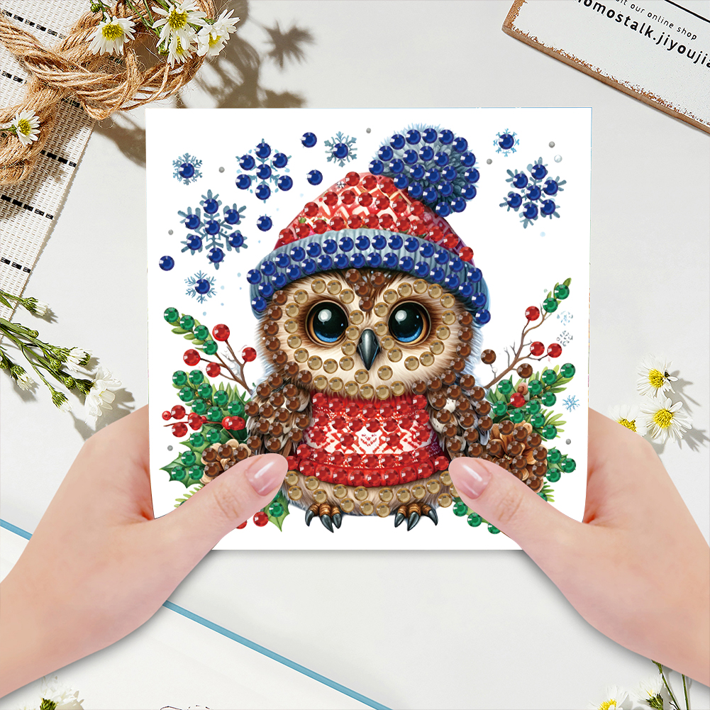 (Limited Stock)6Pcs DIY Diamond Painting Greeting Card - Merry Christmas
