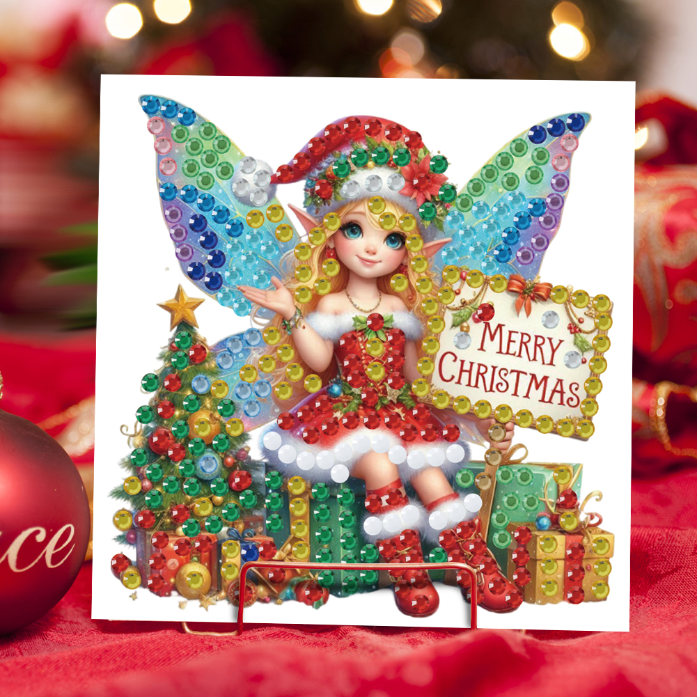 (Limited Stock)6Pcs DIY Diamond Painting Greeting Card - Merry Christmas
