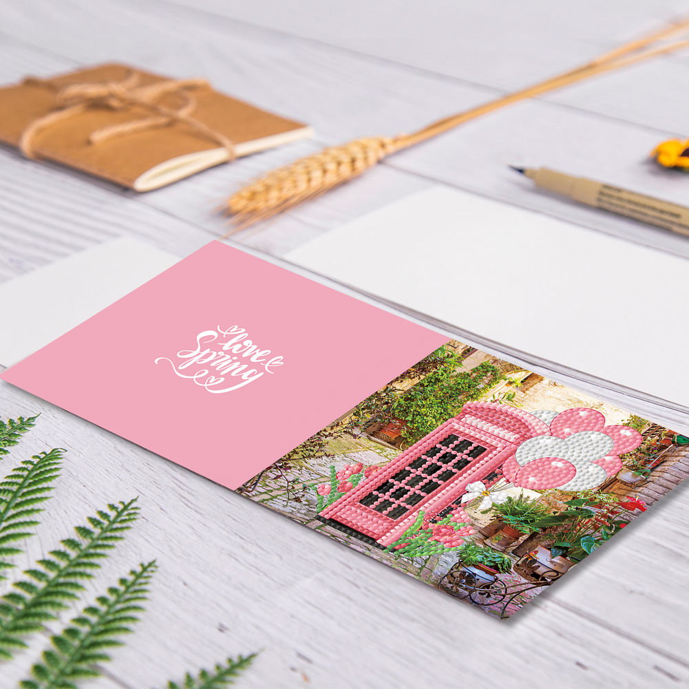 8pcs DIY Diamond Painting Greeting Cards Thanks Mosaic Postcards