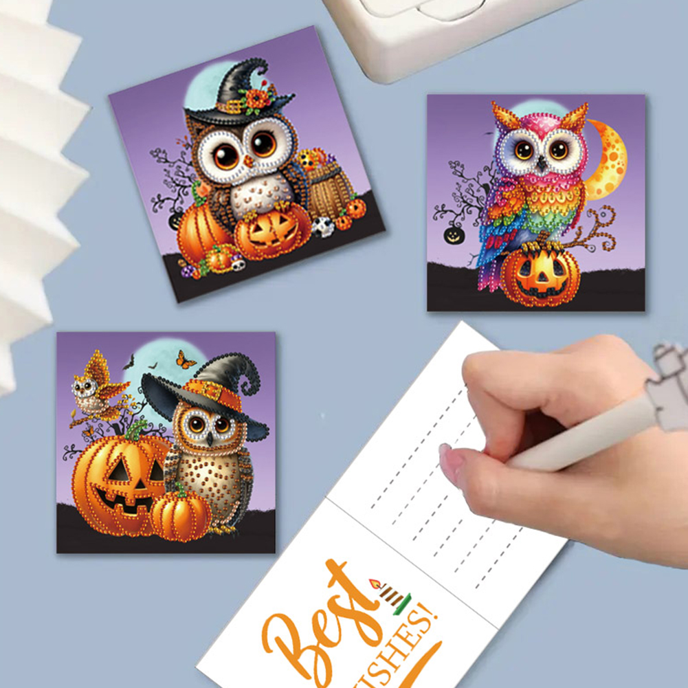 6Pcs DIY Diamond Painting Greeting Card - Halloween Cat